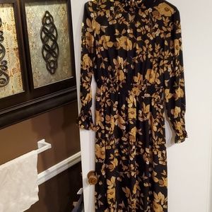 Gold and black hi low dress